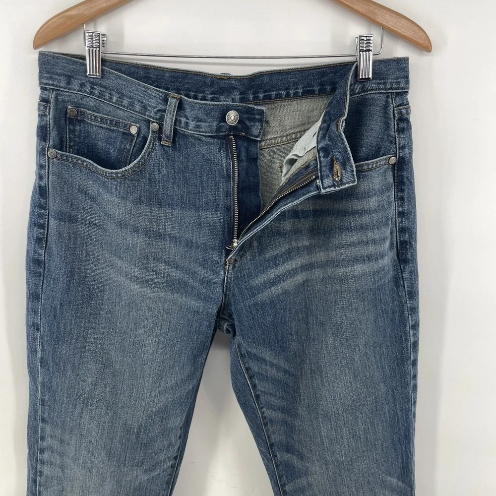 Brooks Brothers Jeans Mens 36 (FITS 33x29) Straight Faded Whiskered Denim Preppy